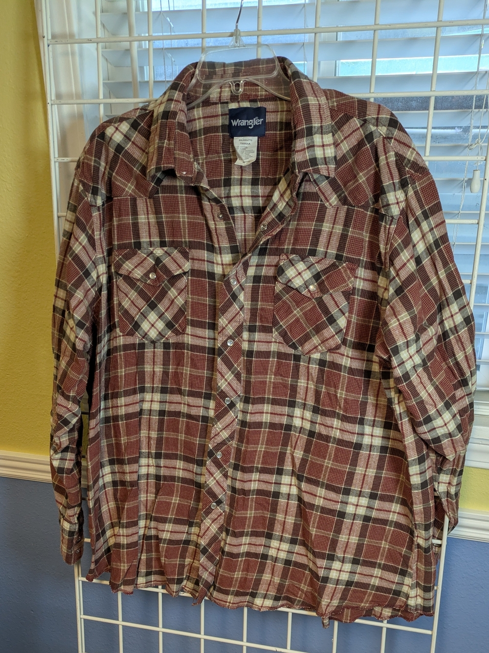 Vtg Y2K Wrangler Western Pearl Snap Plaid Shirt Womens Sz Xxl